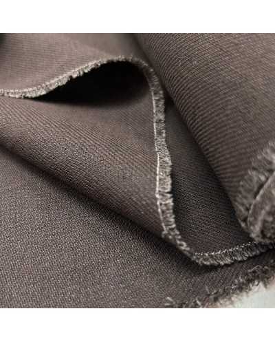 Tessuto Lino Seta Marrone...