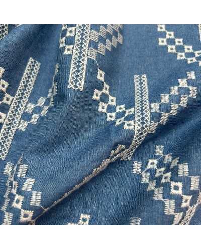 Tessuto Jeans Ricamato...