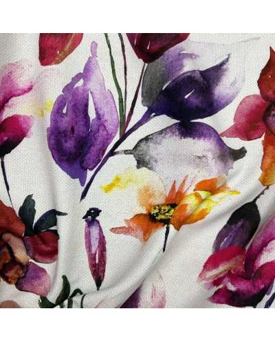 Tessuto Panama R Fiori...