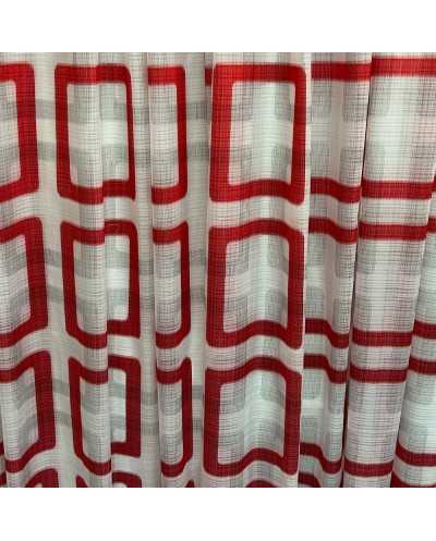 Tessuto Tenda Quadri Rosso...