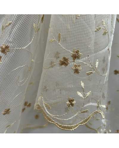 Tessuto Tenda Rete Ricamata...