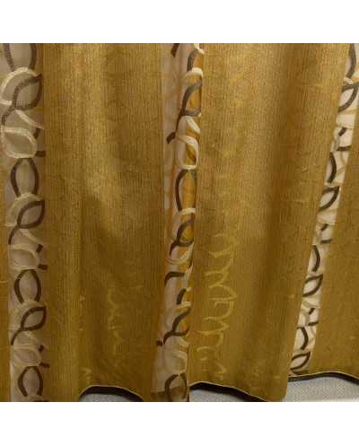 Tessuto Tenda Oro Foglie...