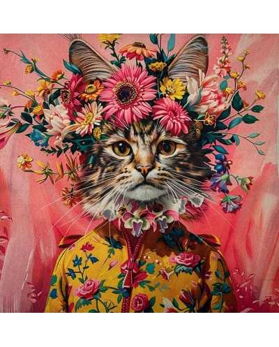 Pannello Velluto Flower Cat...