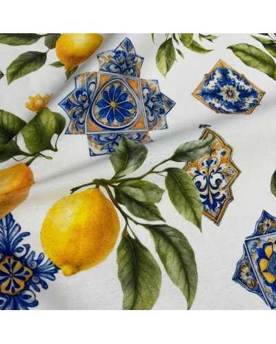 Tessuto Panama Limoni...