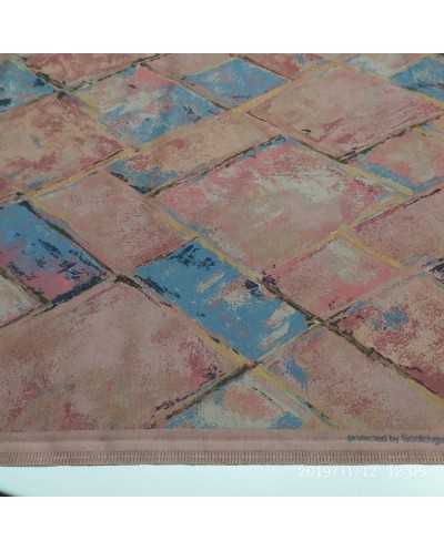 Tessuto Rasatello Cotone Dis. Mattonella Alto 150 Cm