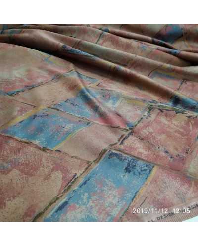 Tessuto Rasatello Cotone Dis. Mattonella Alto 150 Cm