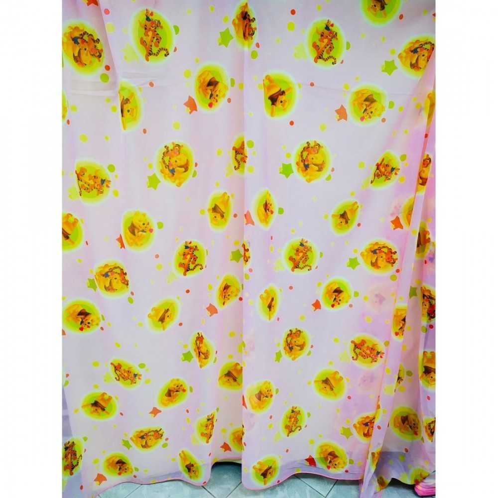 Tessuto Tenda Velo Winnie The Pooh Fondo Rosa Alto 280 Cm