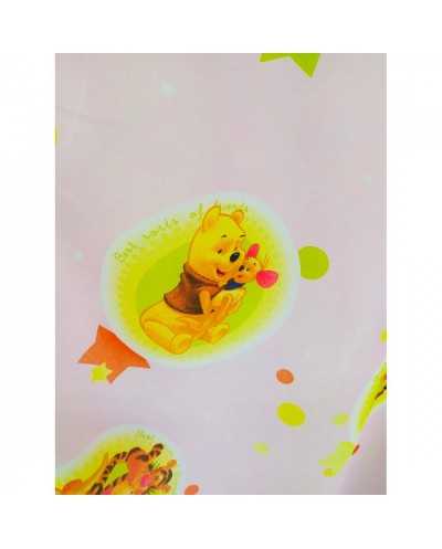 Tessuto Tenda Velo Winnie The Pooh Fondo Rosa Alto 280 Cm