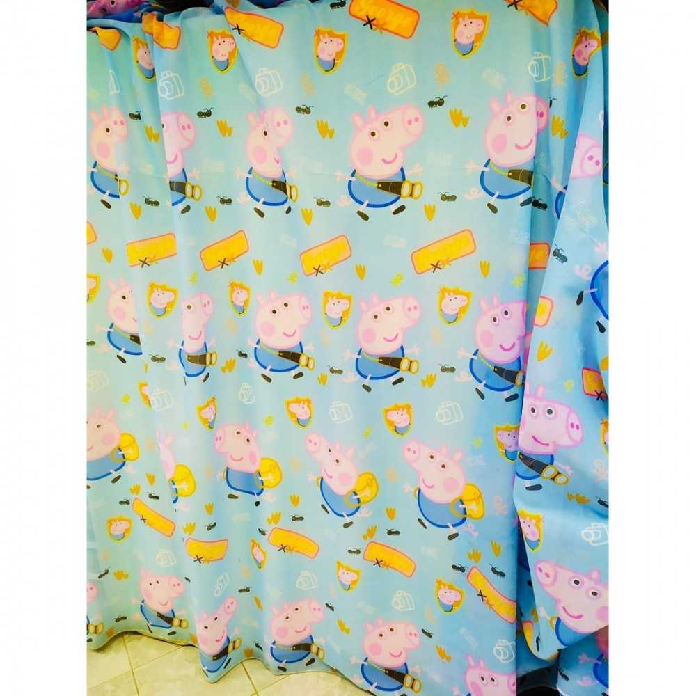 Tessuto Tenda Velo Peppa Pig Fondo Celeste Alta 280 Cm