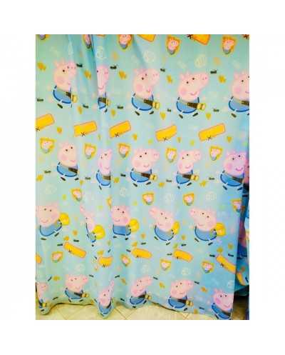 Tessuto Tenda Velo Peppa Pig Fondo Celeste Alta 280 Cm